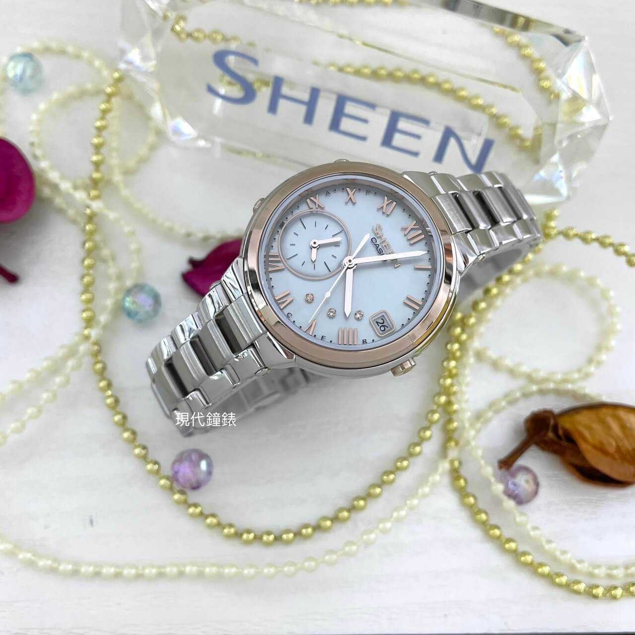 【CASIO 卡西歐】SHEEN系列 藍芽科技時尚腕錶 SHB-200ASG-7A 34mm 現代鐘錶