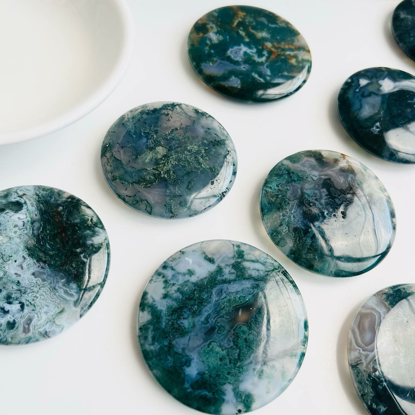 [原石] 水草瑪瑙 小圓盤