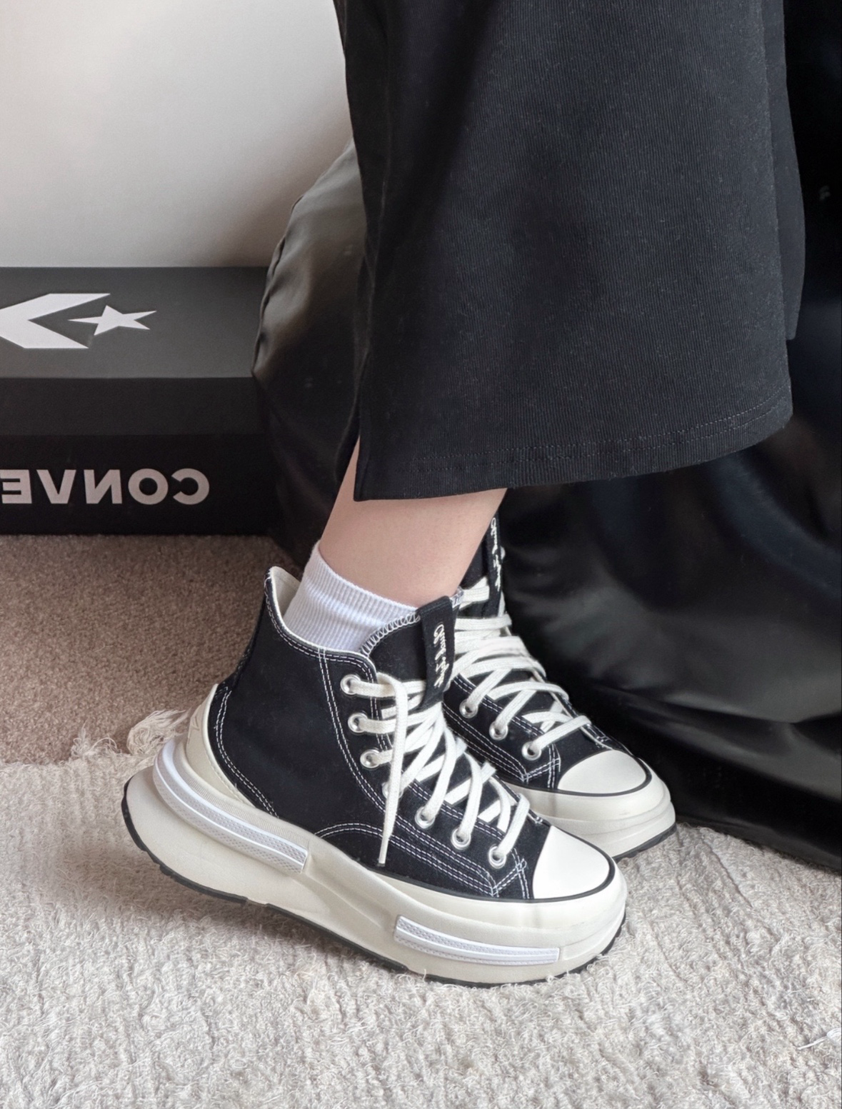 CONVERSE RUN STAR LEGACY CX 解構夾心厚底 經典黑 (A00869C)