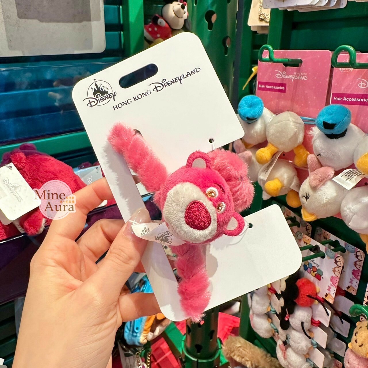 熊抱哥 Lotso 大頭造型 絨毛 髮夾 髮抓 鯊魚夾 玩具總動員 Toy Story -香港迪士尼樂園