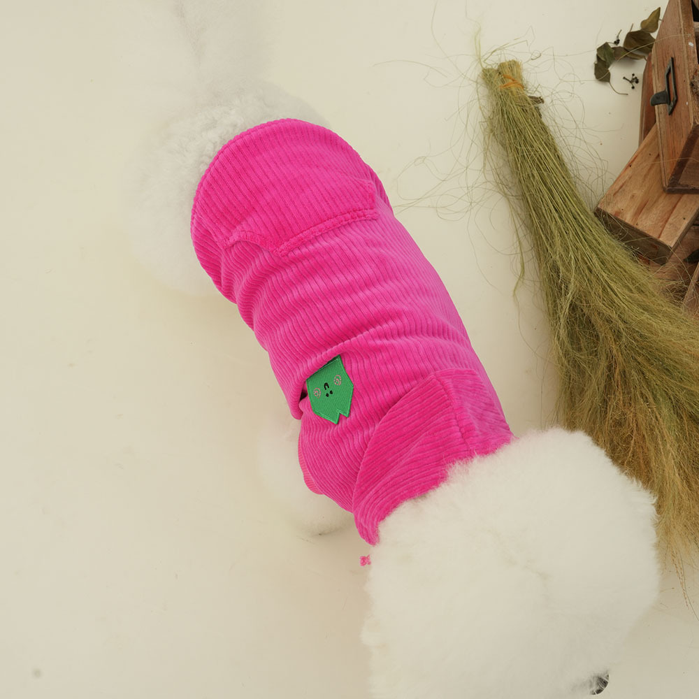 puppygallery｜蹦蹦HOODIE 燈芯絨連帽衣 (桃紅)