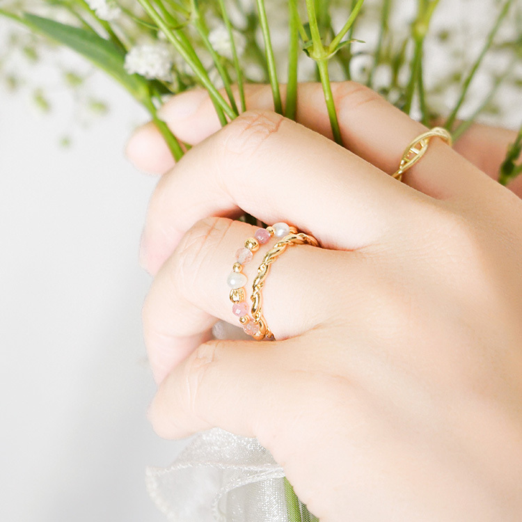 《官網限定》Y2K – 粉晶 – 彈性戒指