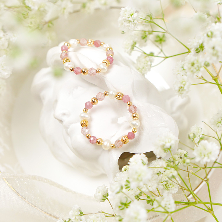 《官網限定》Y2K – 粉晶 – 彈性戒指