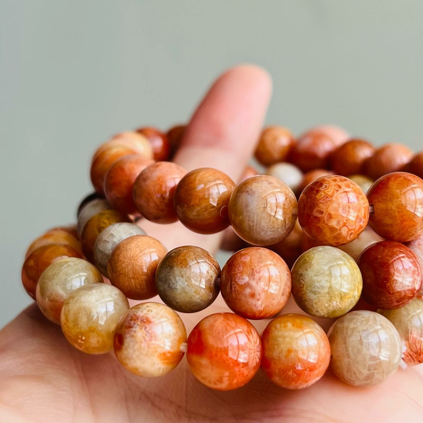 [原石] 紅珊瑚玉 手晶手串 水晶手鍊