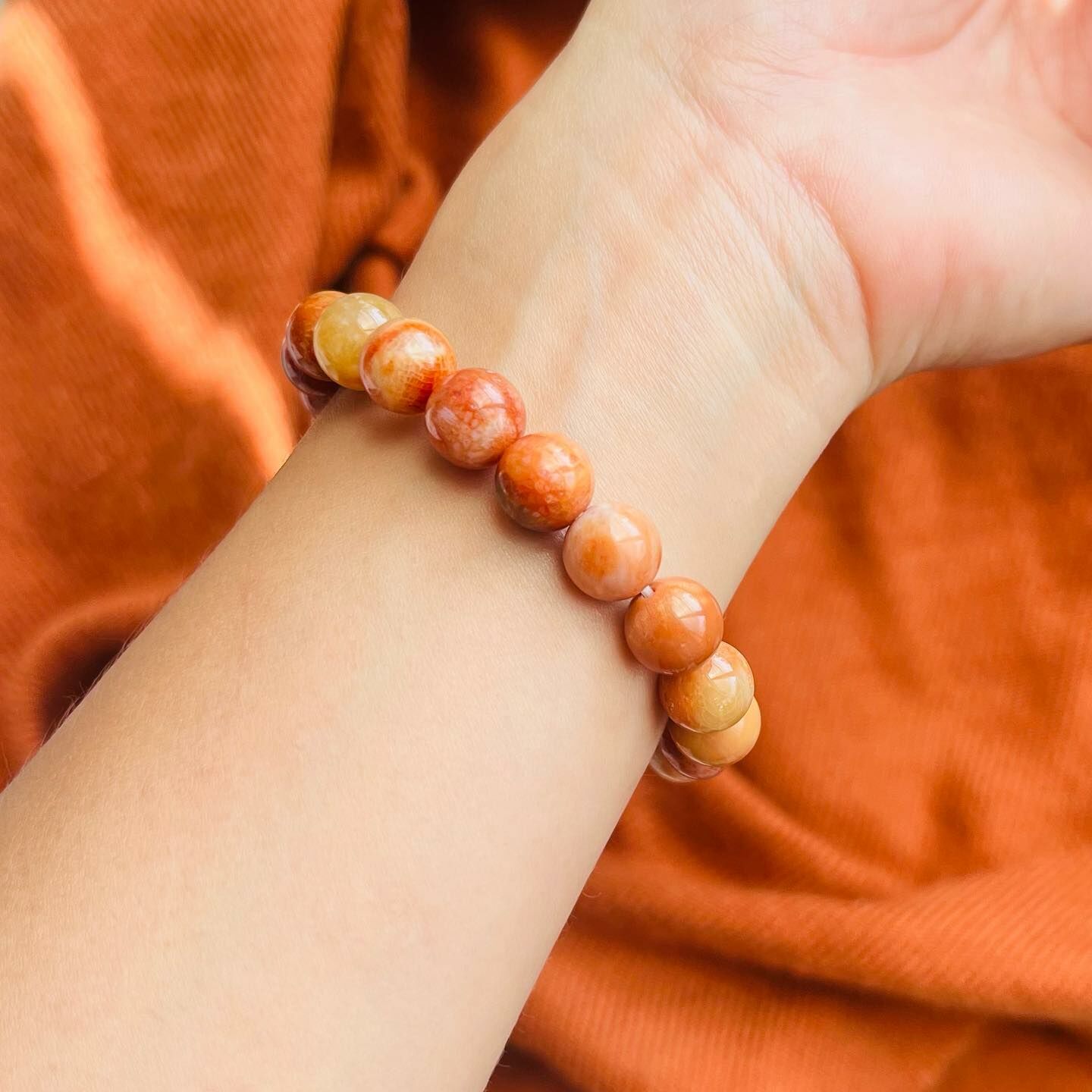 [原石] 紅珊瑚玉 手晶手串 水晶手鍊