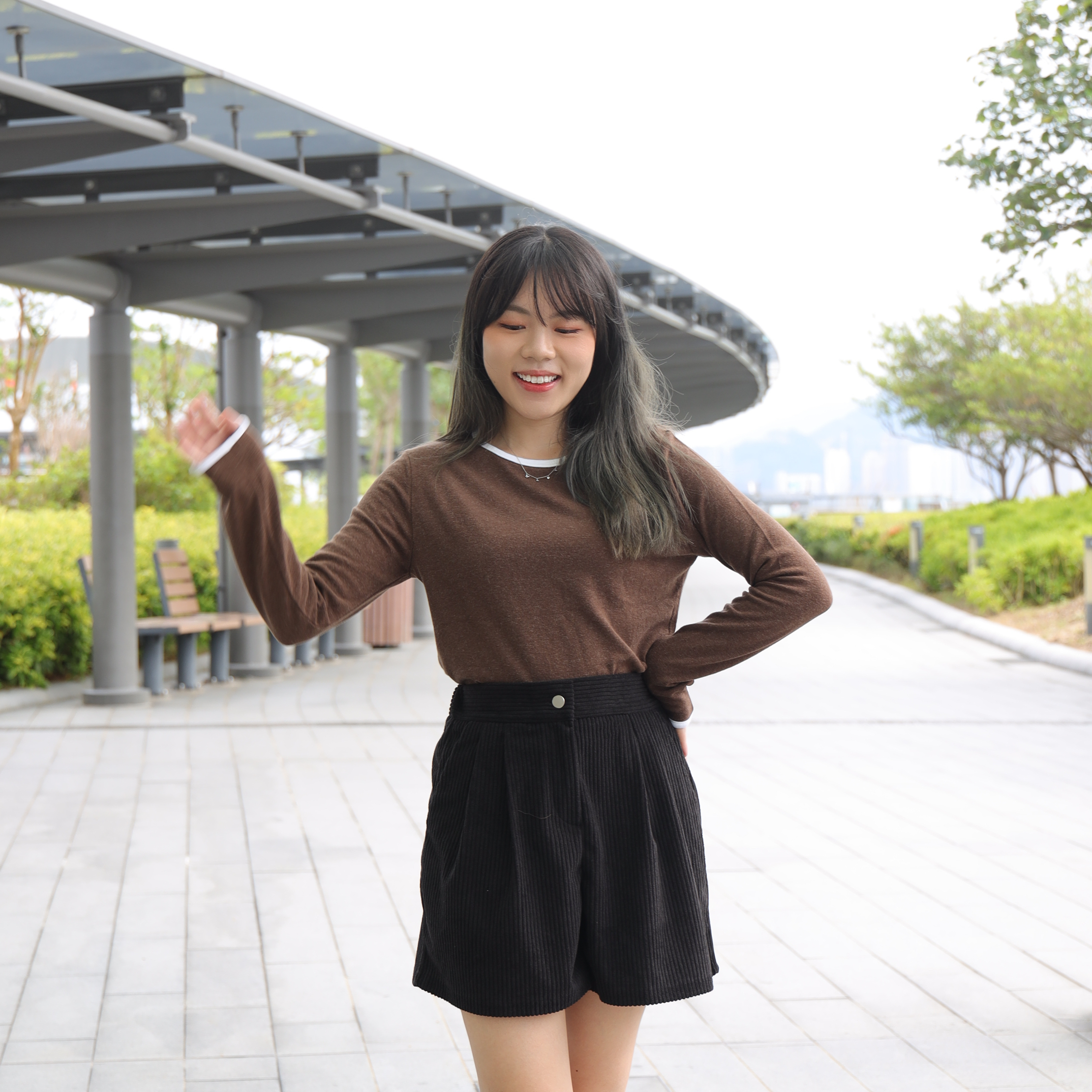 ||TOP436||兩色圓領彈性親膚TOP