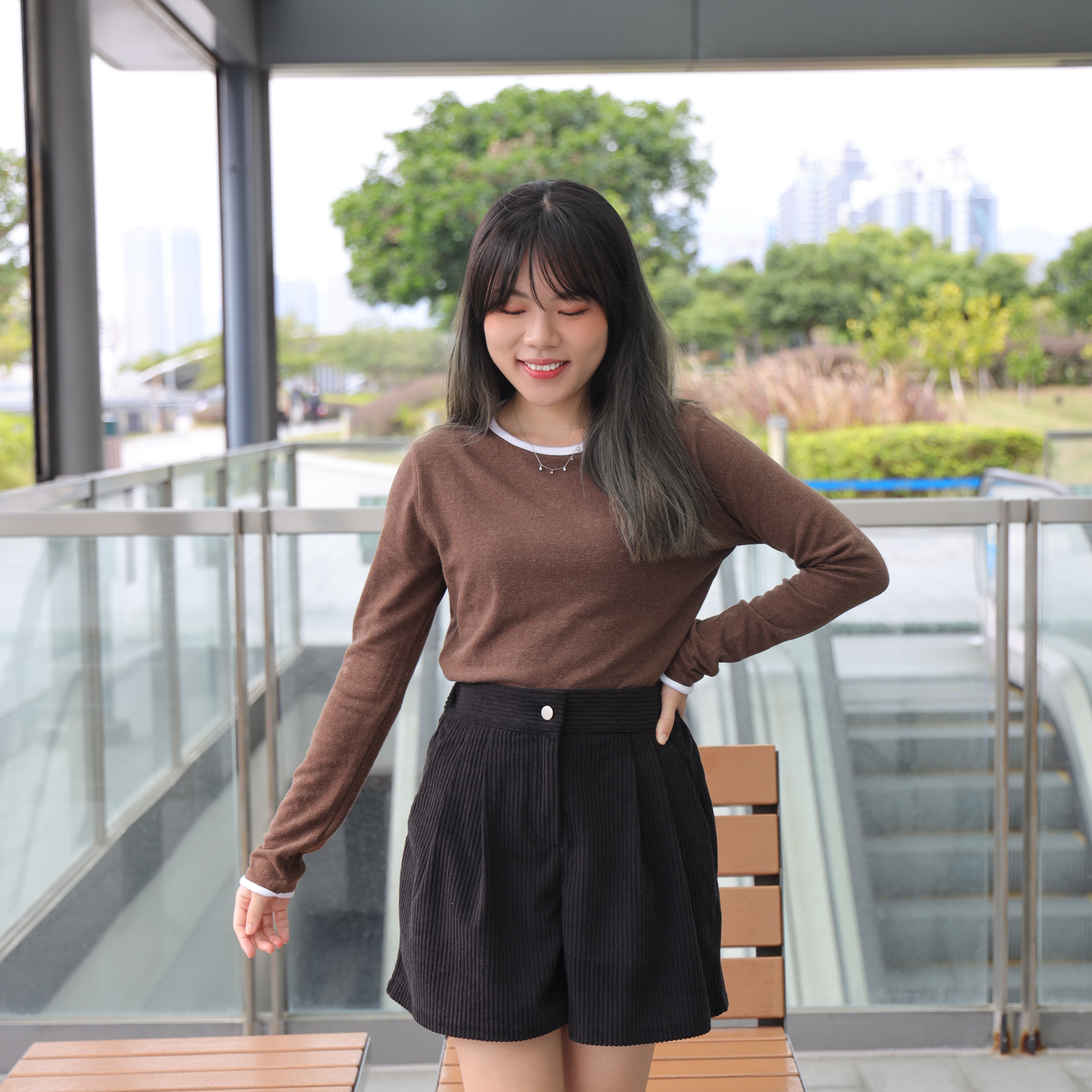 ||TOP436||兩色圓領彈性親膚TOP