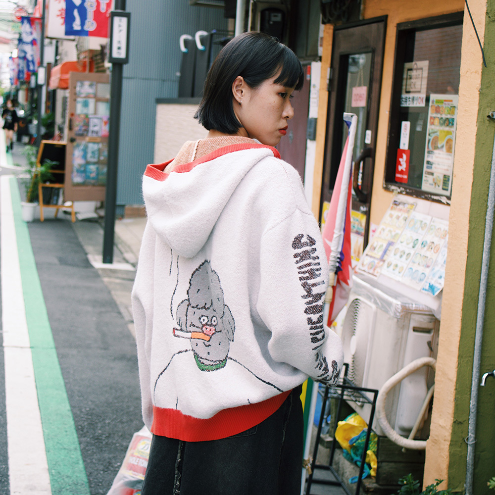 [Megumi Yamazaki] Smoking Dog Hoodie