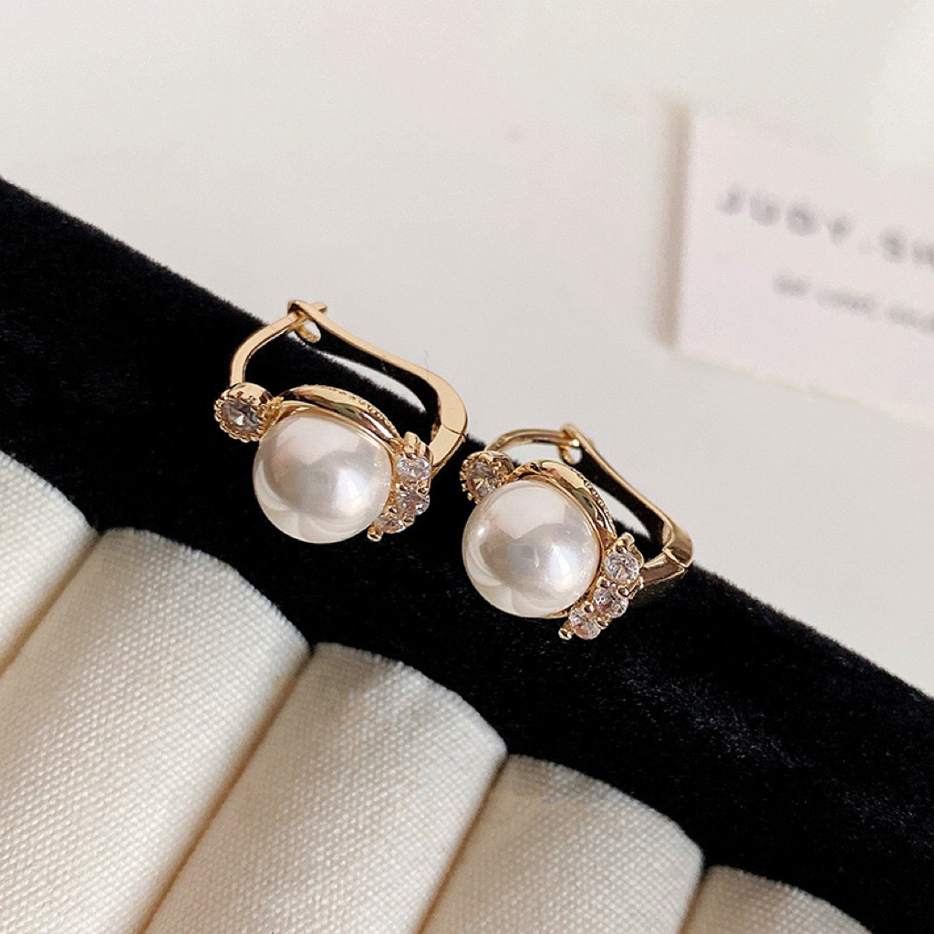 珍珠宮廷小鑽耳扣釘