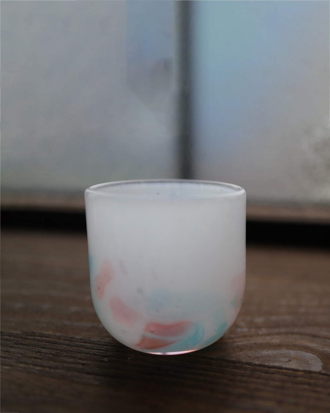 手工玻璃 清酒杯 雪｜職人 梶川 聡子