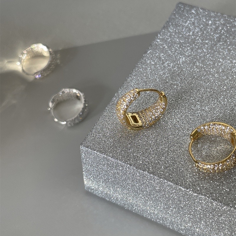 閃鑽巨bling 水滴雙面耳扣釘