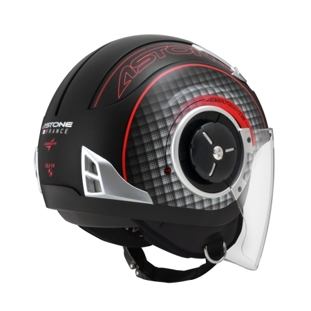 ASTONE DJ11彩繪 SS11平光黑紅 3/4罩