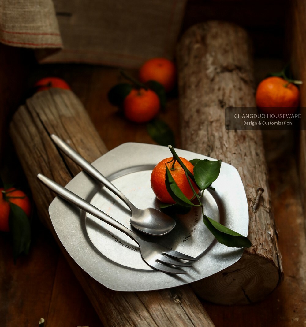 《3279》北歐仿舊設計不鏽鋼碟子水果糖果雜物盤