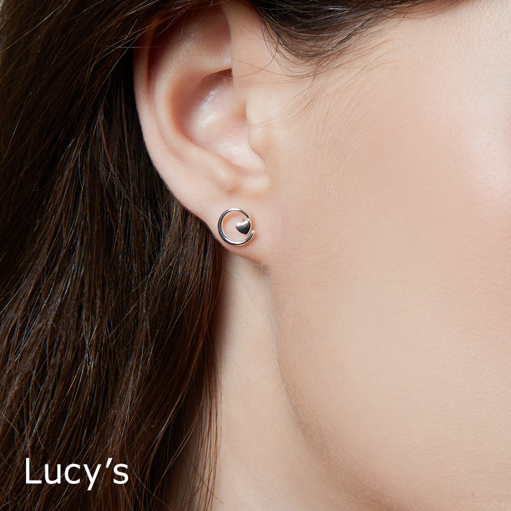 *925純銀〔輕銀系列〕心型圈 耳環 (110432)