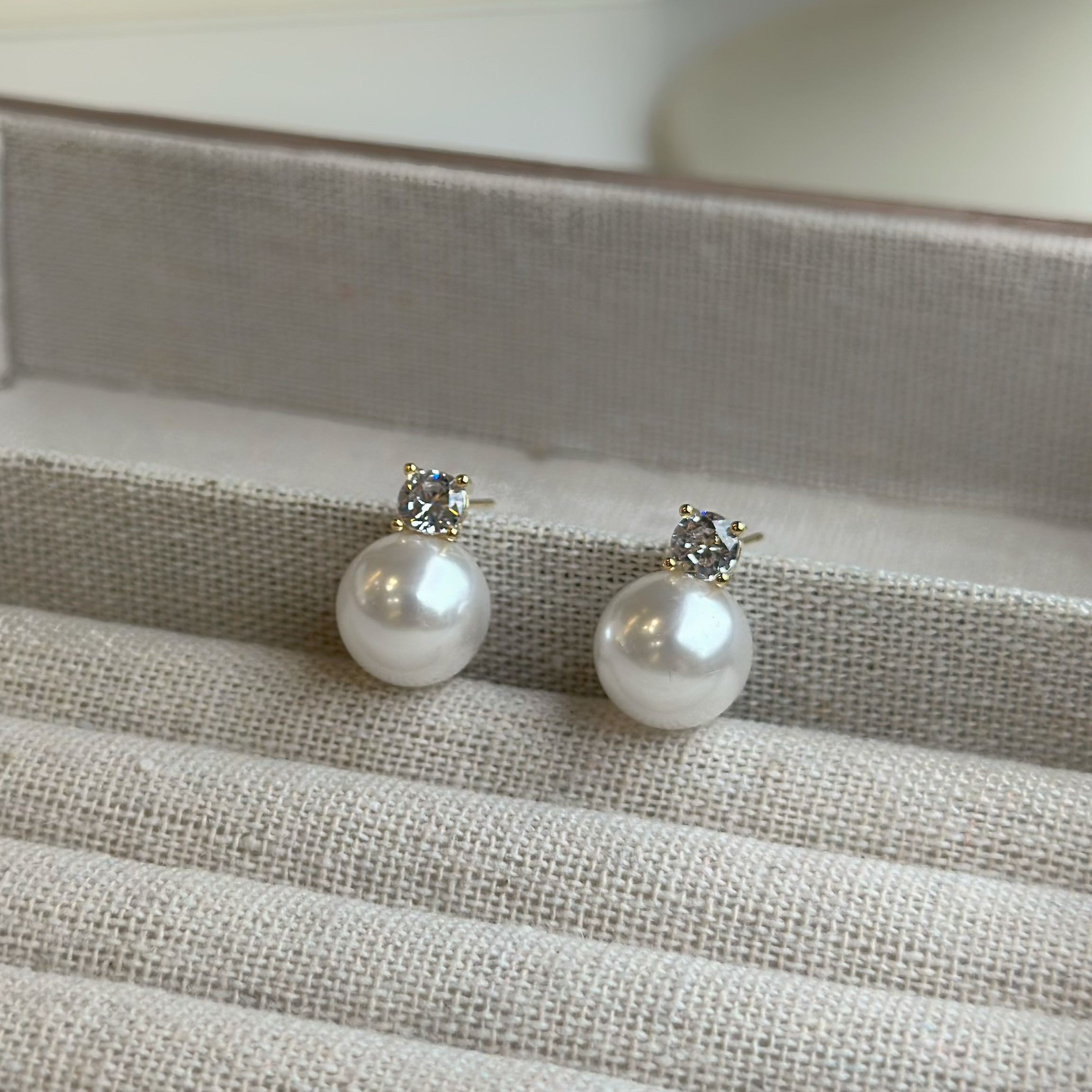 P48內在．小鑽珍珠耳貼