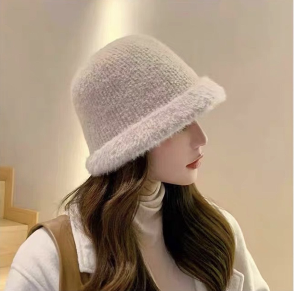 毛絨針織漁夫帽/三色