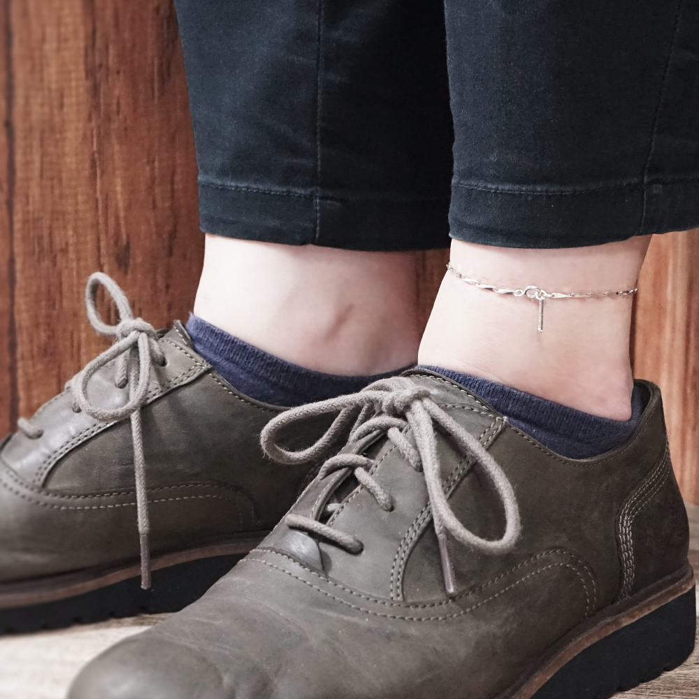 箭羽腳鍊 銀白款設計 925純銀腳踝鍊 刻字訂製 男女皆宜 小瓜子鍊