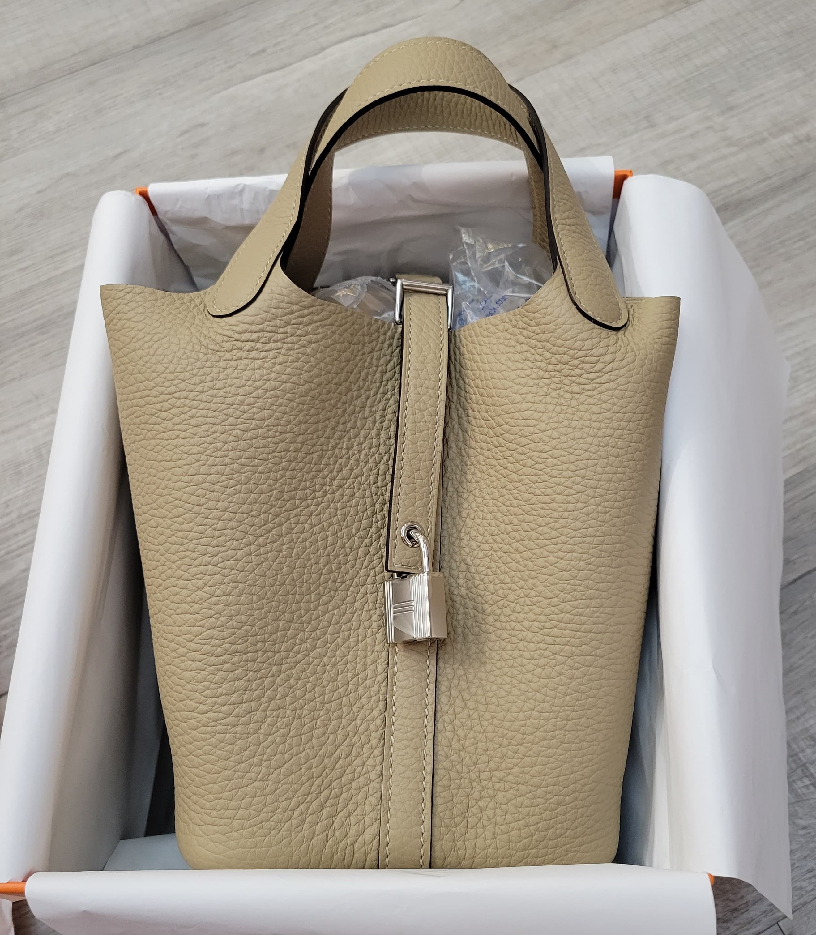 Hermes picotin 18 s2 trench ck 風衣灰銀扣