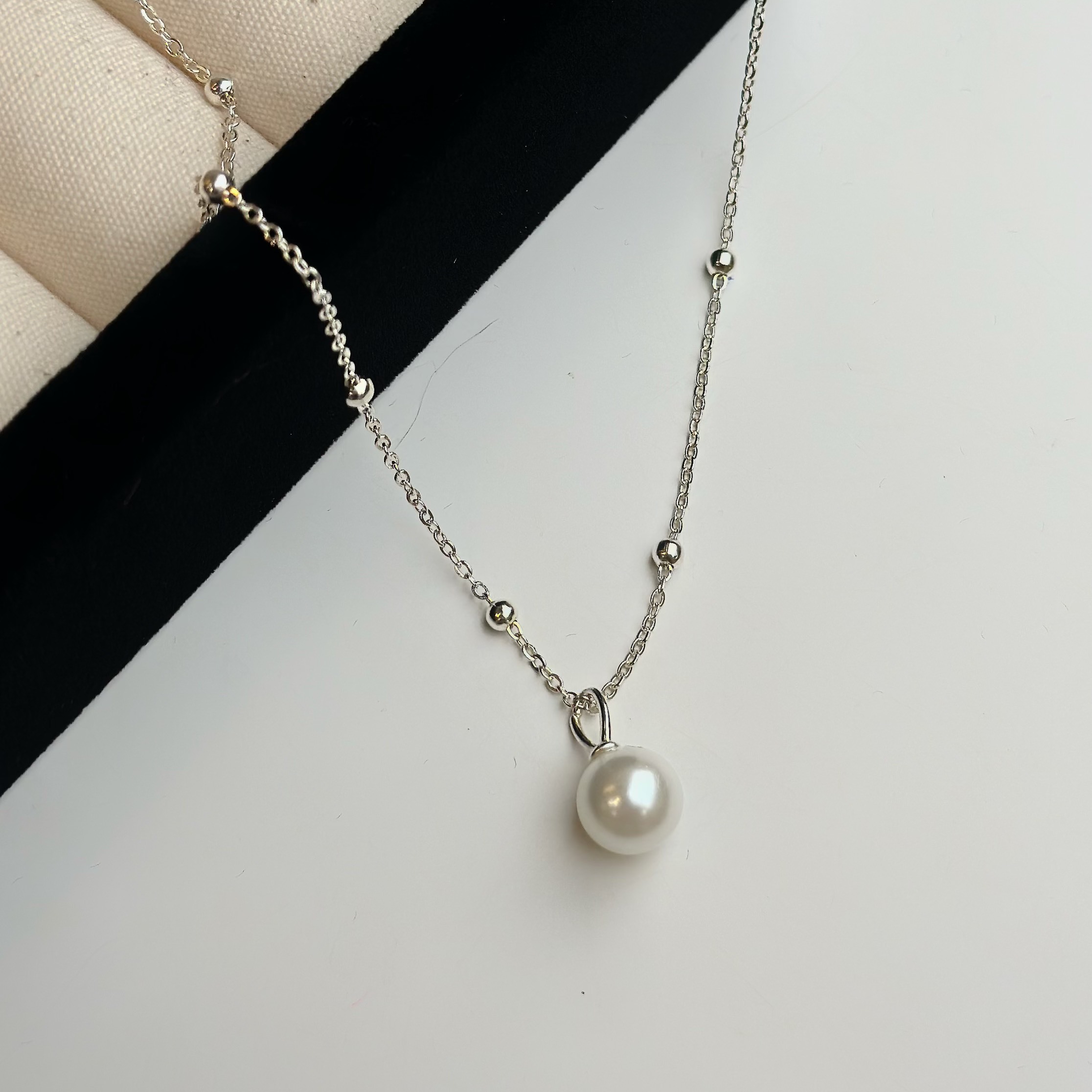 M39期盼．珍珠純銀鎖骨鏈