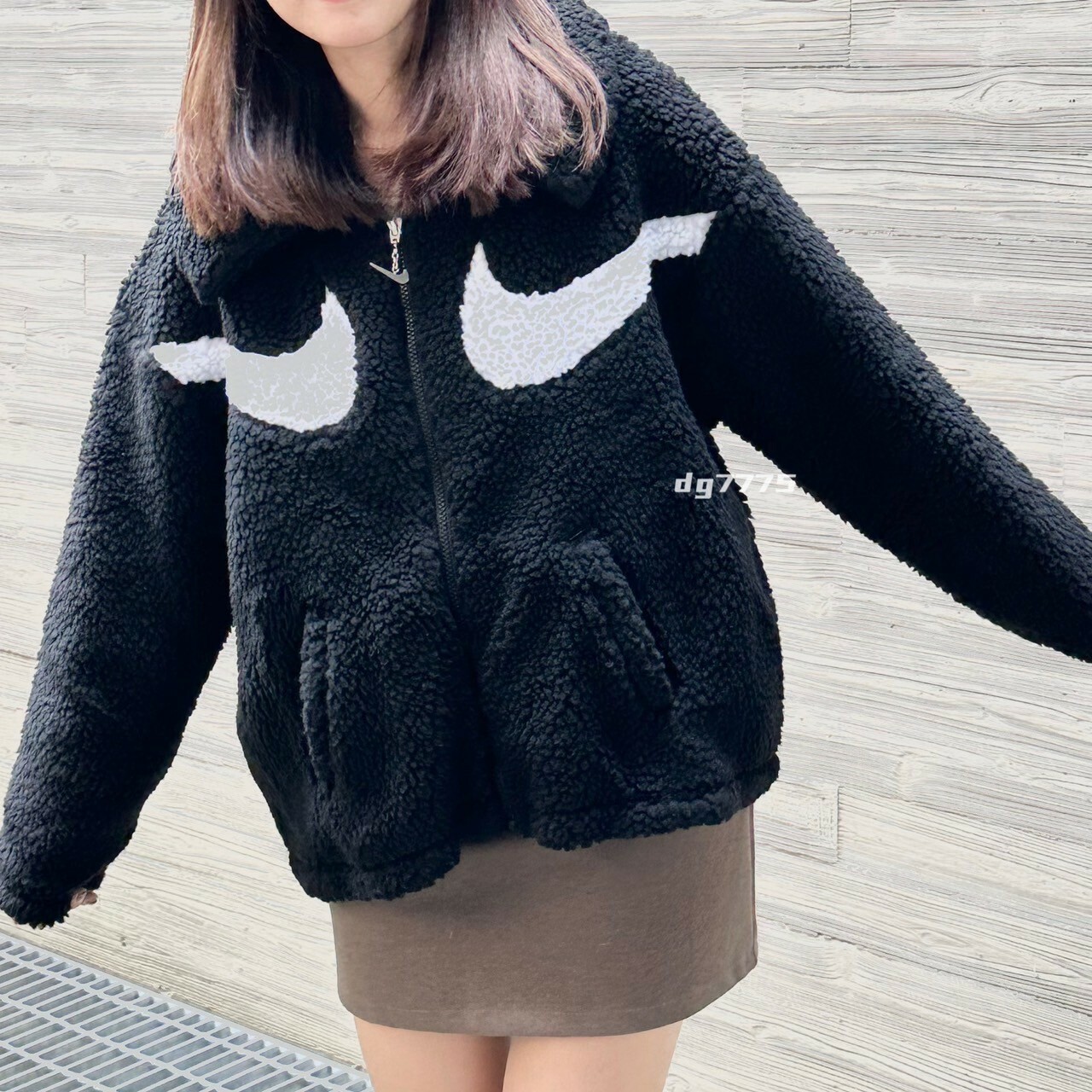 #現貨 NIKE 絨毛寶寶 雙勾外套 羊羔毛外套 偏短版