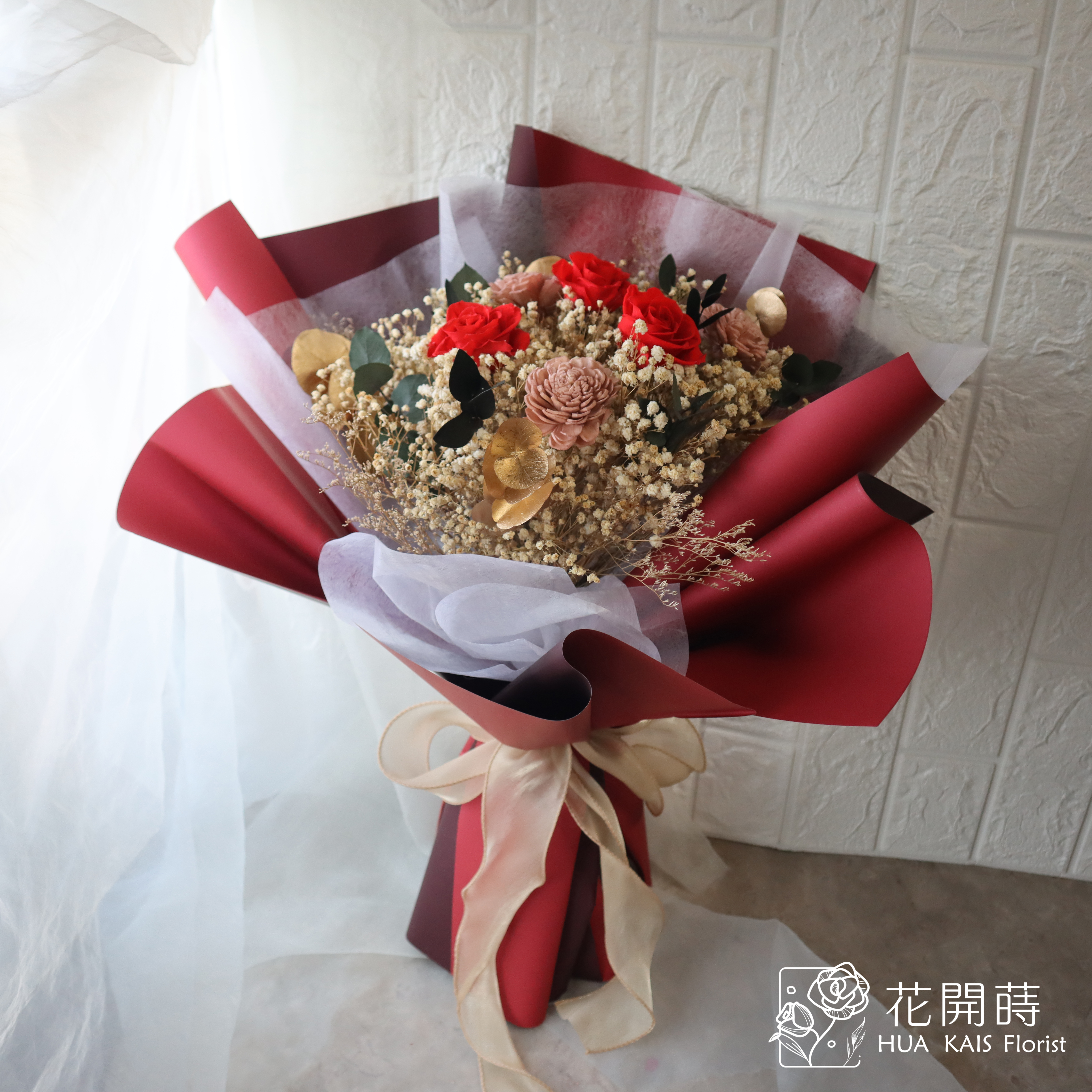 永生花束|花開富貴XL|告白花束|情人節花束|母親節花束|求婚花束|永生花