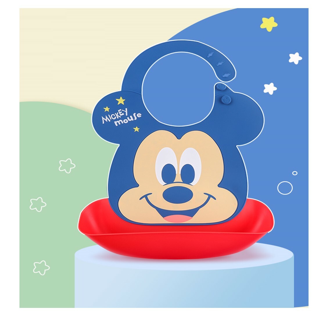 迪士尼米奇 - 3D 矽膠圍兜| 兒童 幼兒圍裙|可拆式