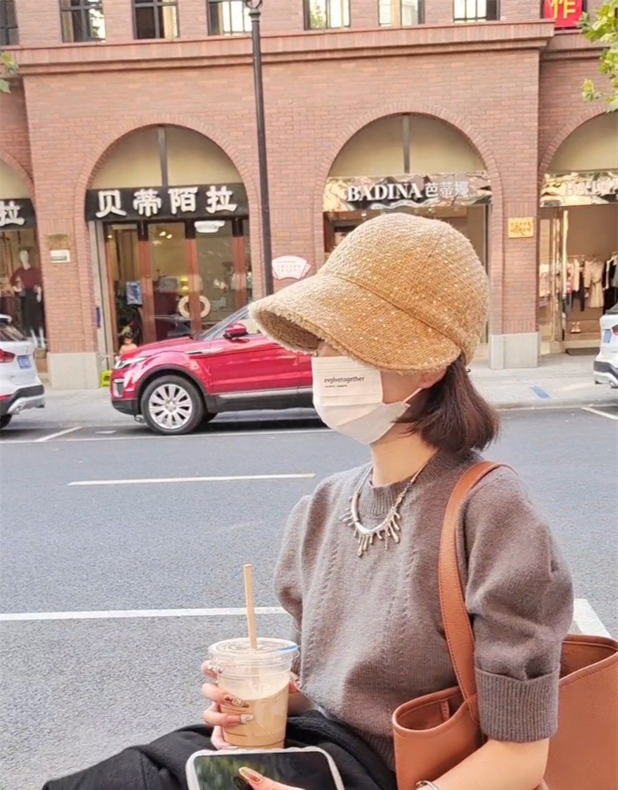 小香毛尼馬術帽(黑白格/黑/卡其)