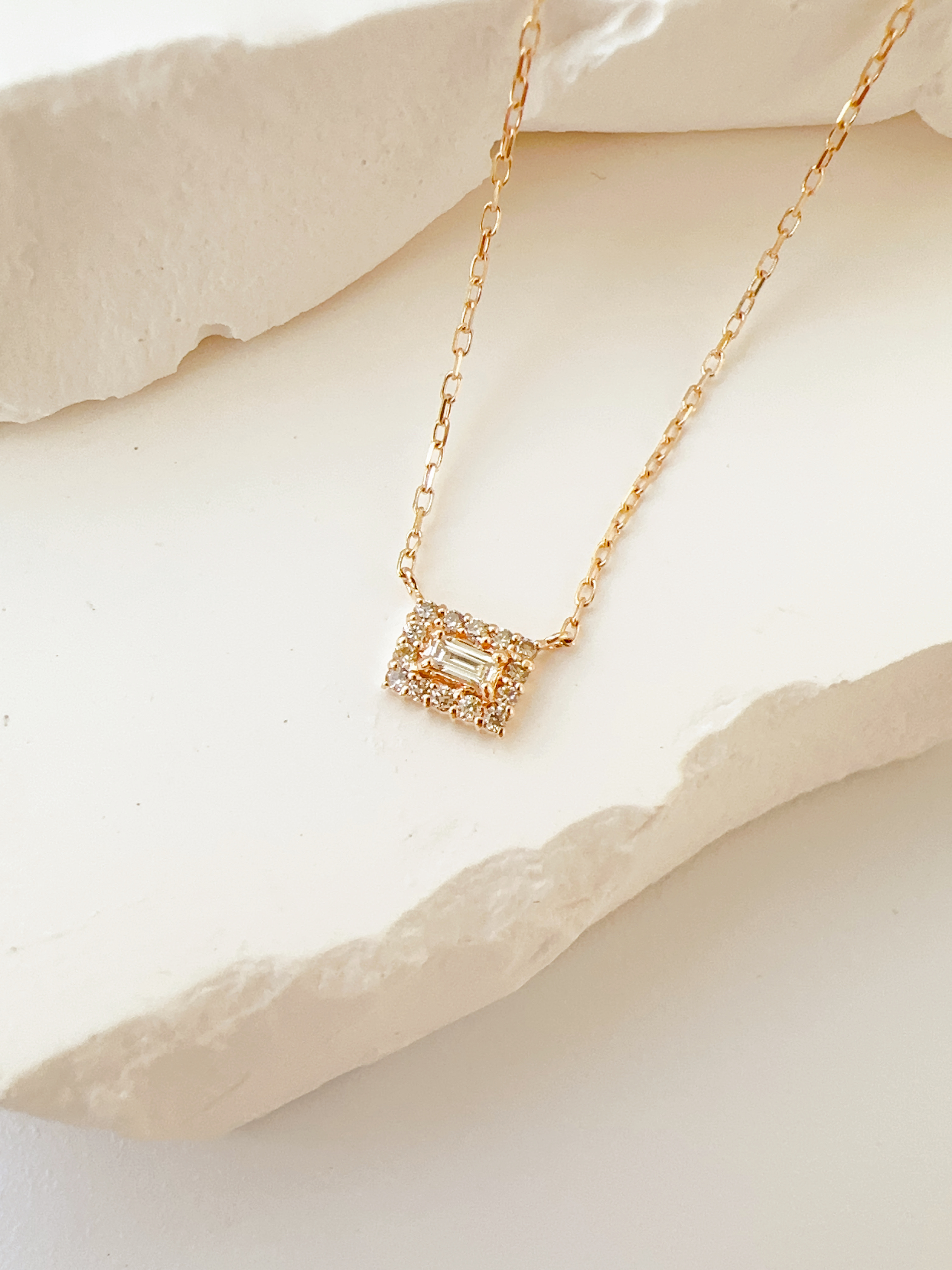 長方鑽石項鍊