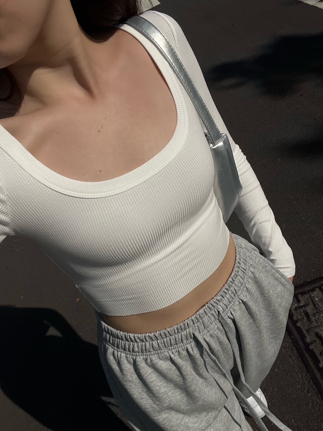 大U領短版長袖上衣(4色)