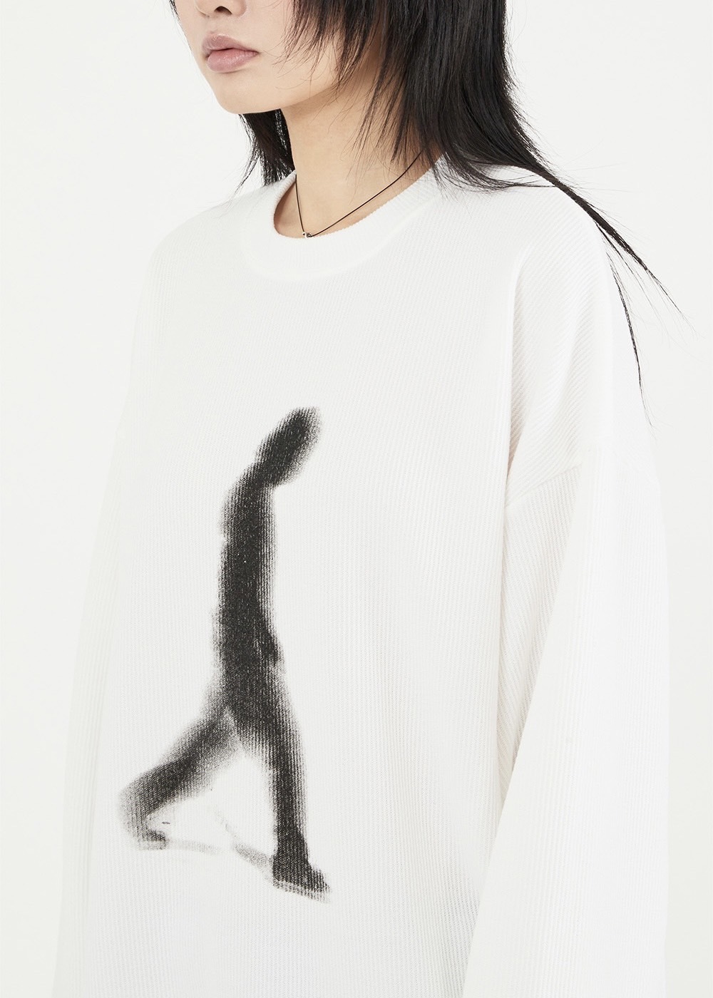 RAUCOHOUSE側開岔模糊人像薄長袖（2 COLOR）