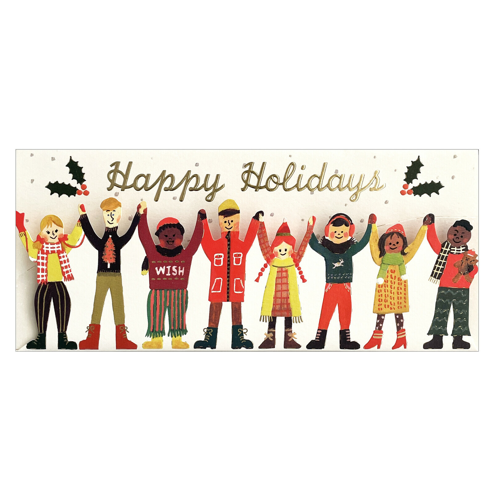 好朋友們 三折 燙金聖誕卡片｜日本Greeting Life