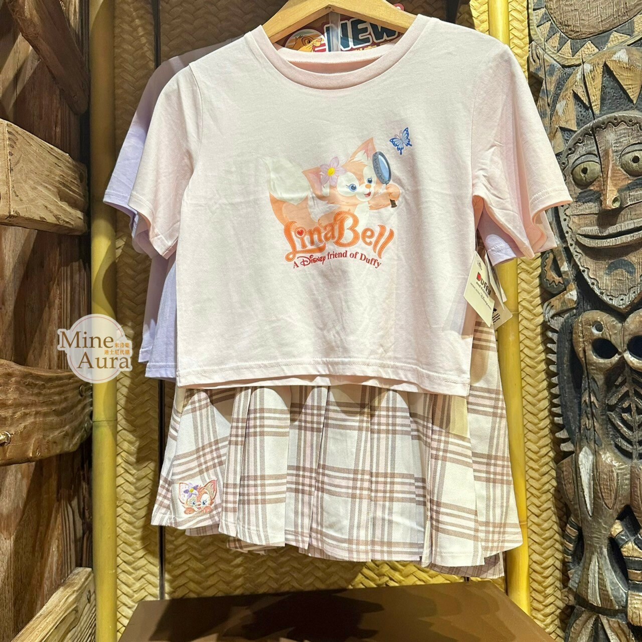 玲娜貝兒 Lina bell 拿放大鏡 圖案 短版 上衣 短T -香港迪士尼樂園