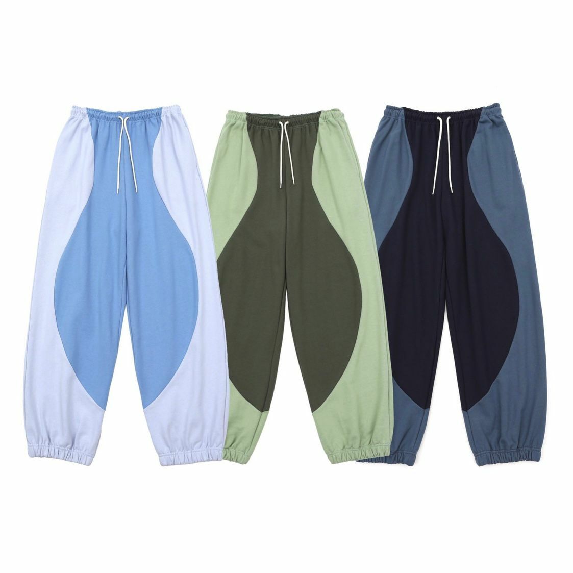 拼色棉質束腳運動褲 DOT-0027P