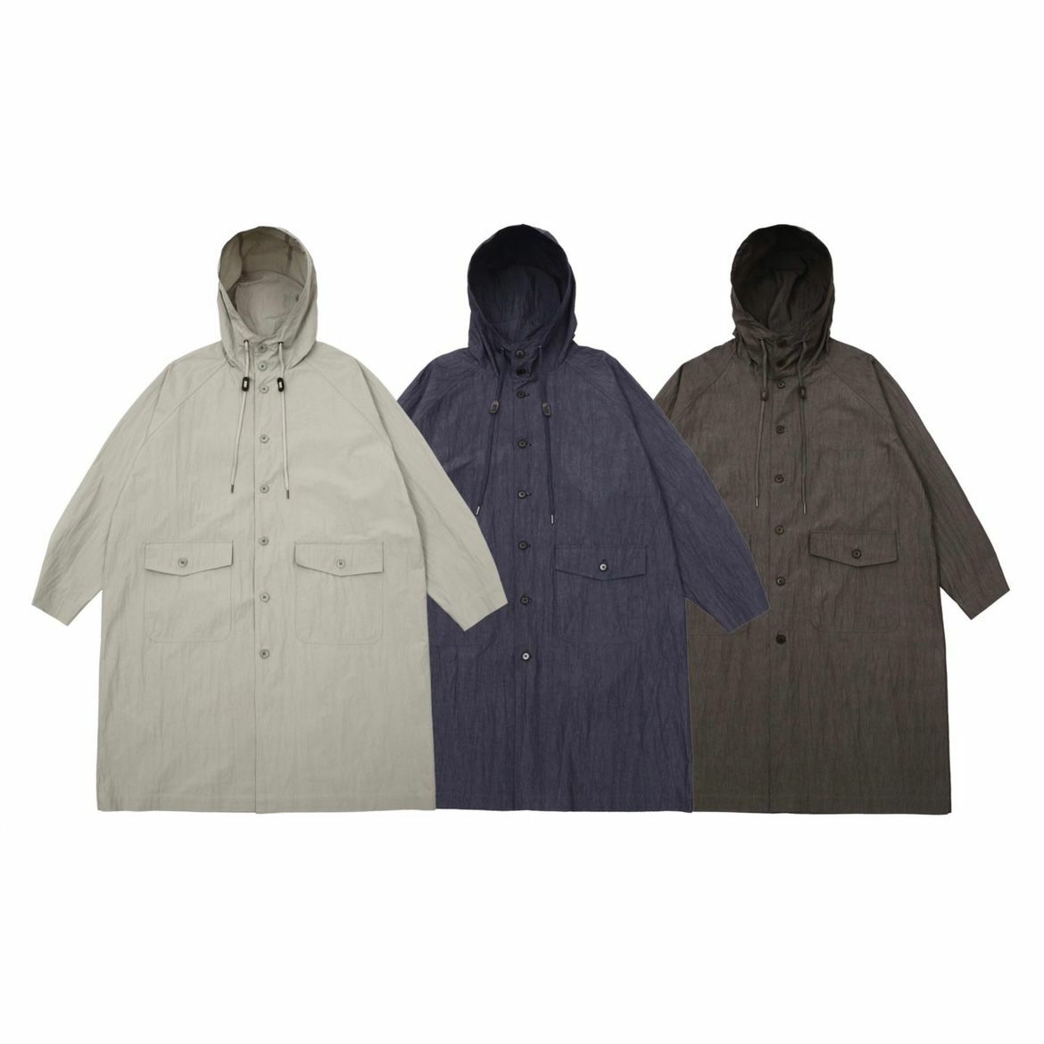 淨色連帽拉鍊長褸 DOT-0037JK