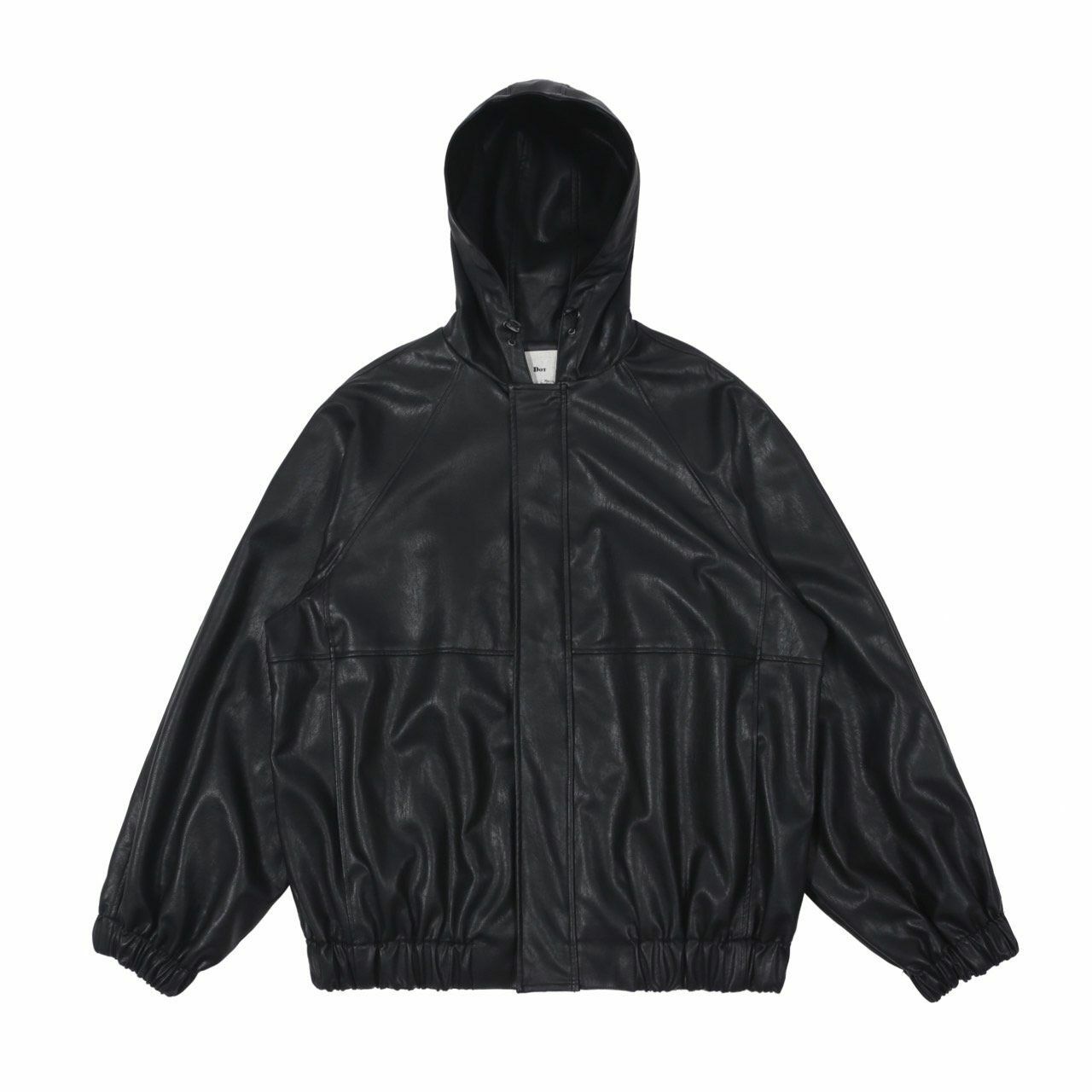 連帽拉鍊合成皮褸 DOT-0045JK