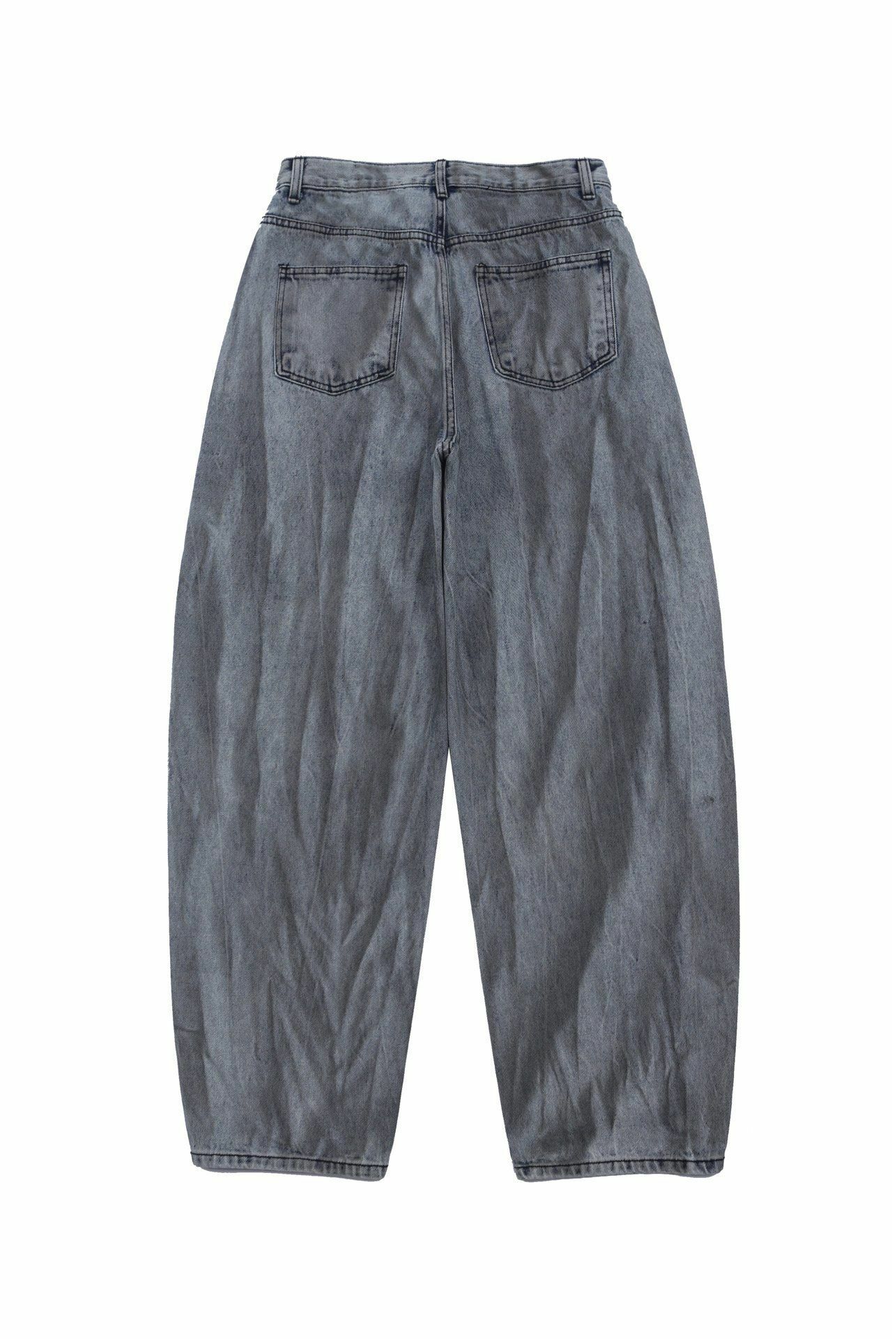 淨色洗水鬆身牛仔褲 DOT-0056P