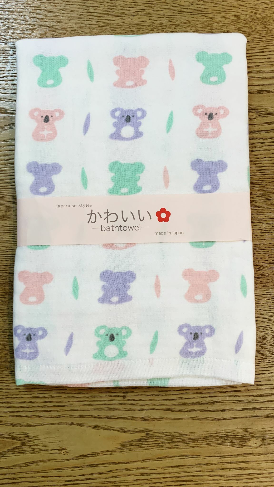 日本製 Tenugui 軟紗圖案浴巾-樹熊