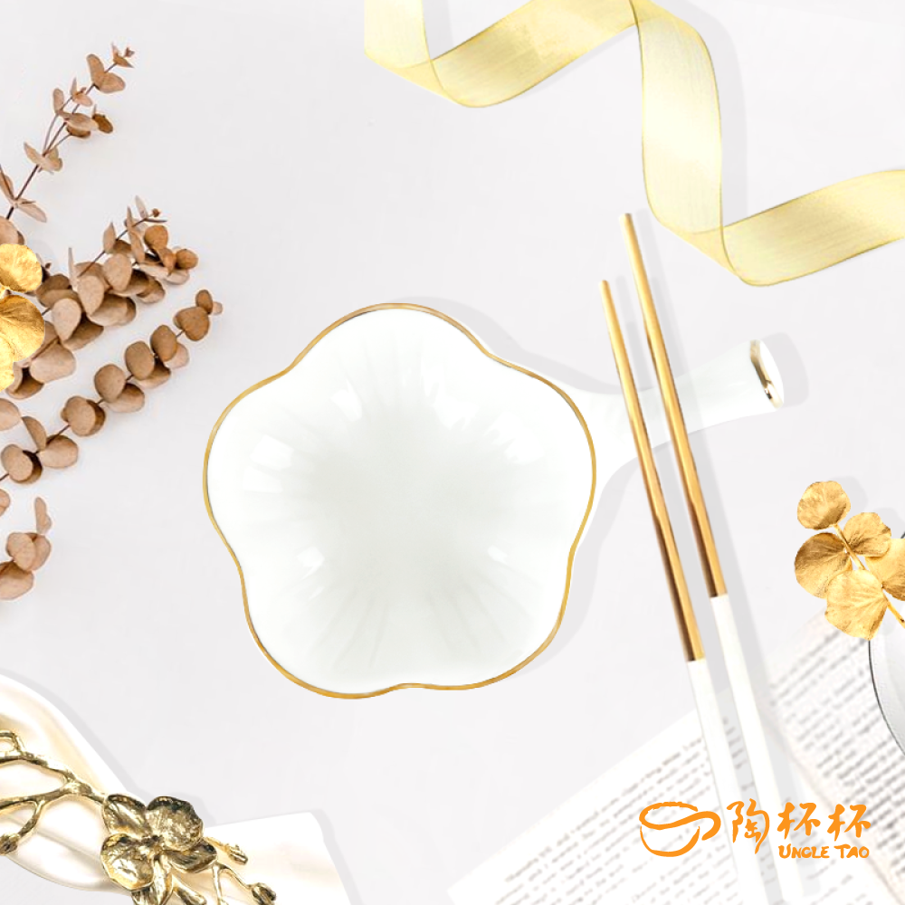 金邊梅花 筷架 AS06-02【陶杯杯瓷器】