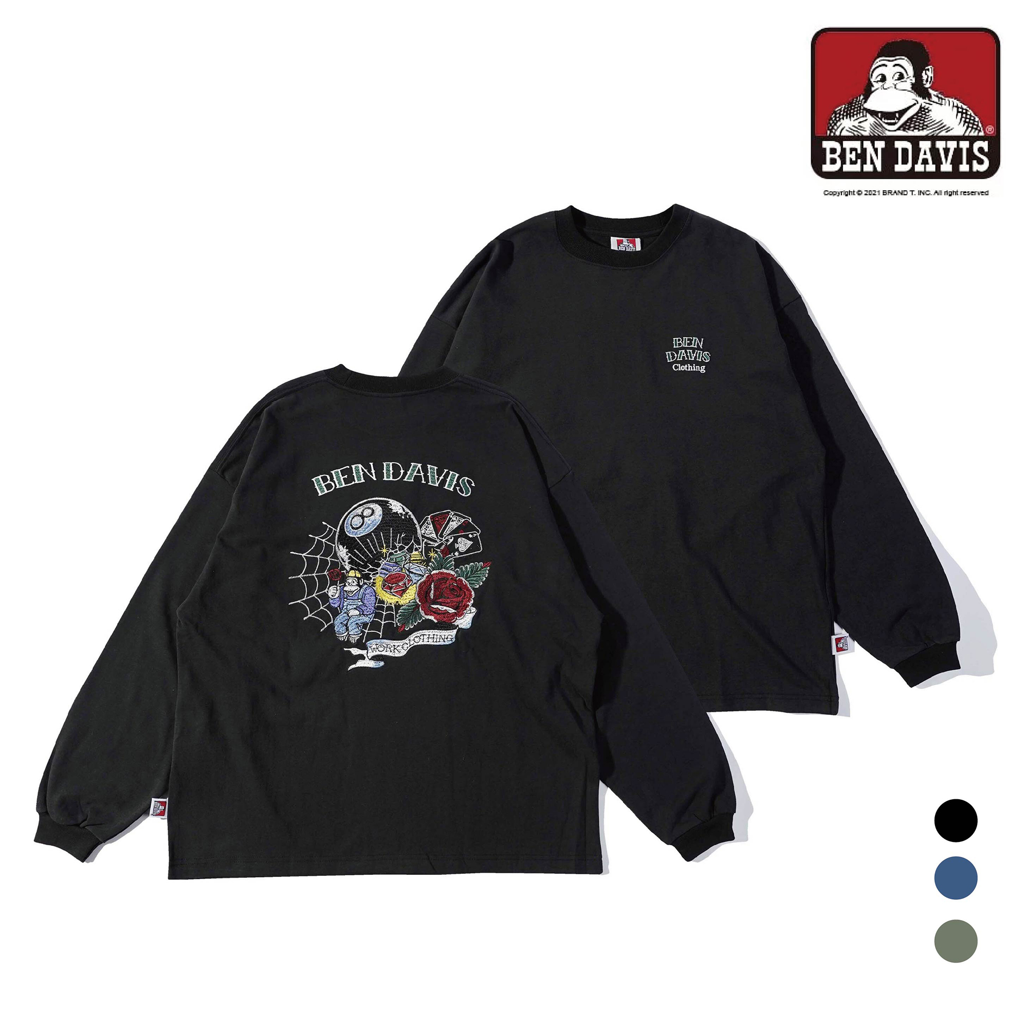 【 BEN DAVIS | GOOD LUCK 長TEE - 3色 】