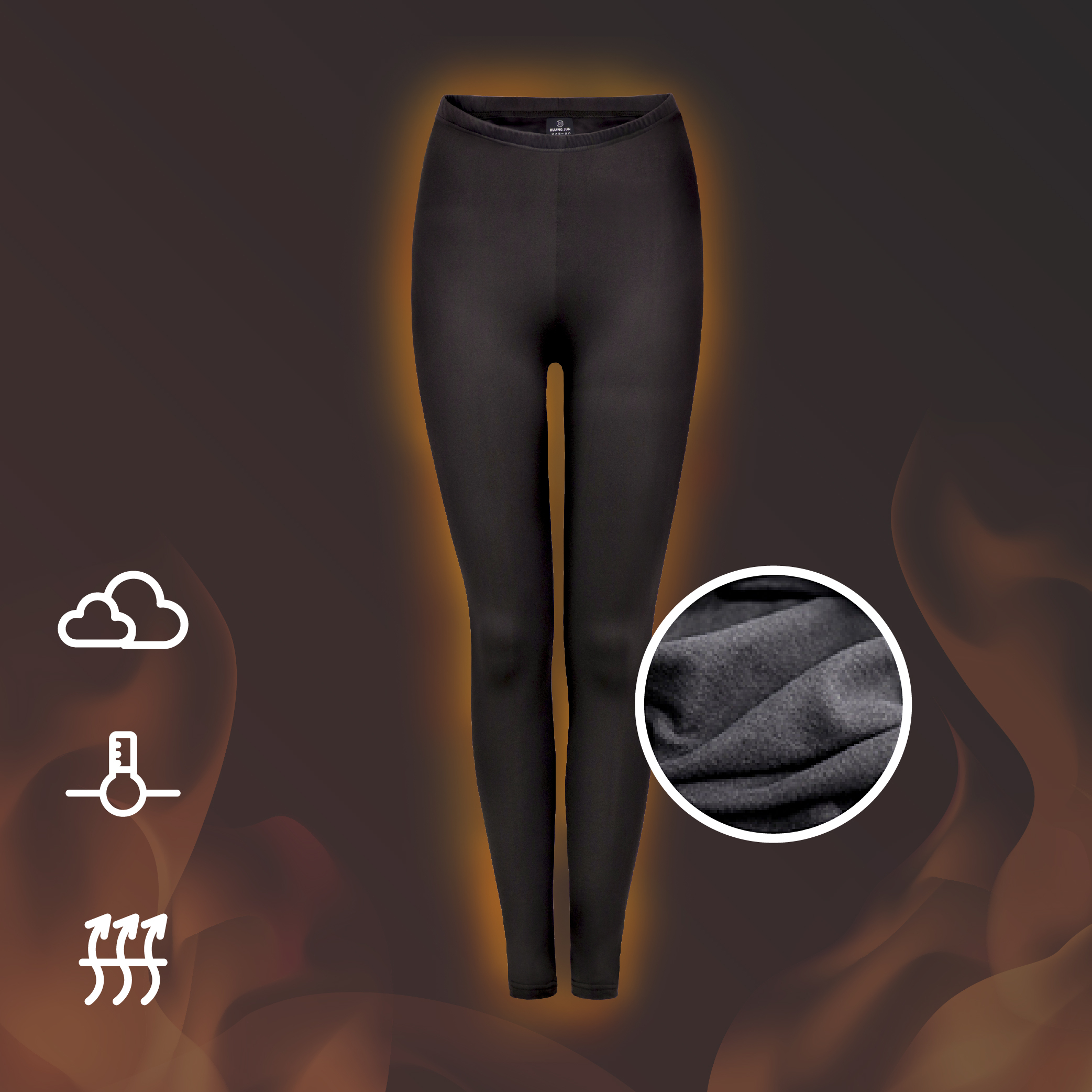 【女款】厚絨毛保暖褲-黑