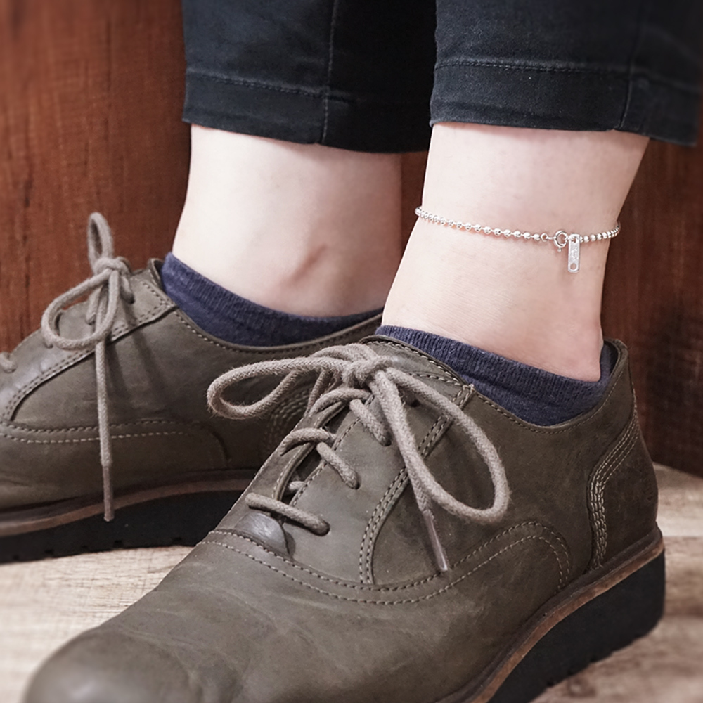 極簡銀珠腳鍊 2.5mm圓珠 銀白款設計 925純銀腳踝鍊 刻字訂製 男女皆宜