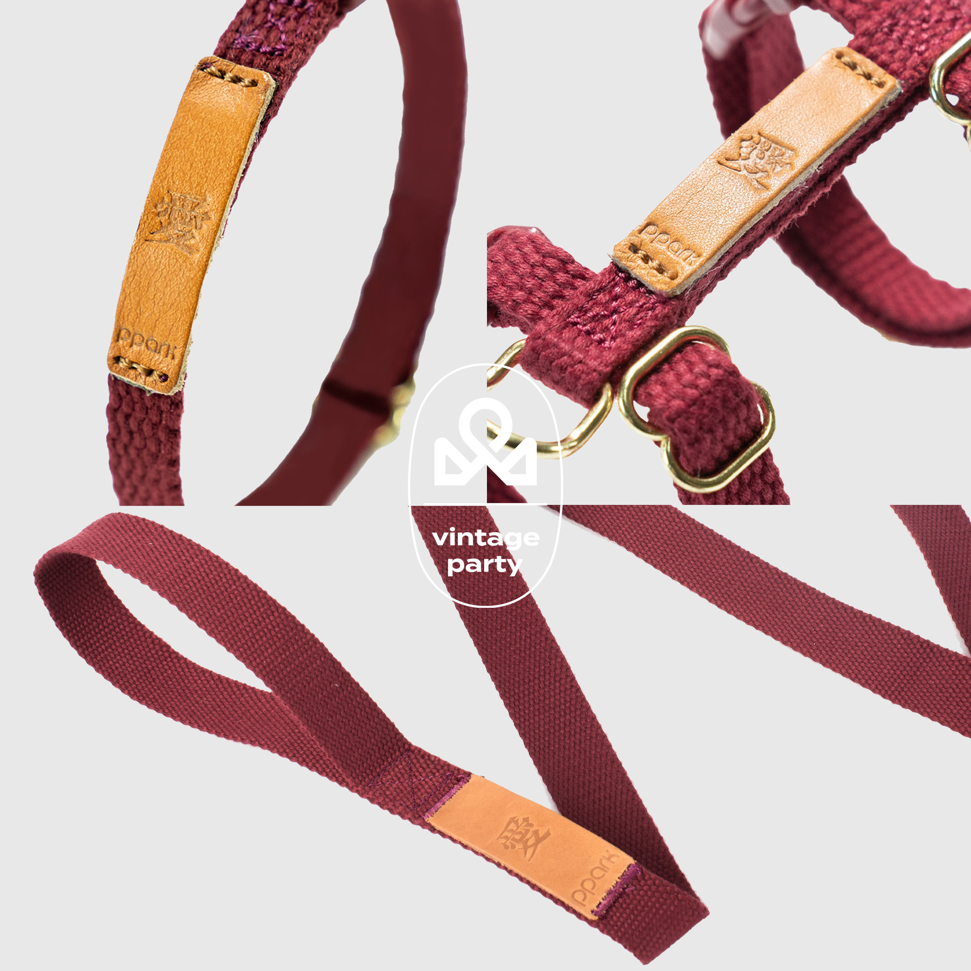 貓｜Vintage-項圈/胸背帶/拉繩（三件套組）