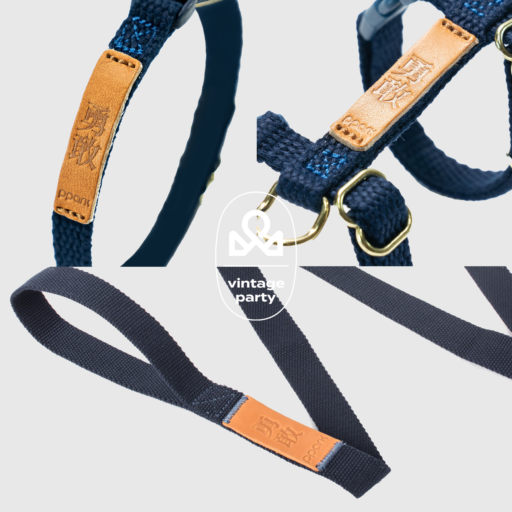 貓｜Vintage-項圈/胸背帶/拉繩（三件套組）