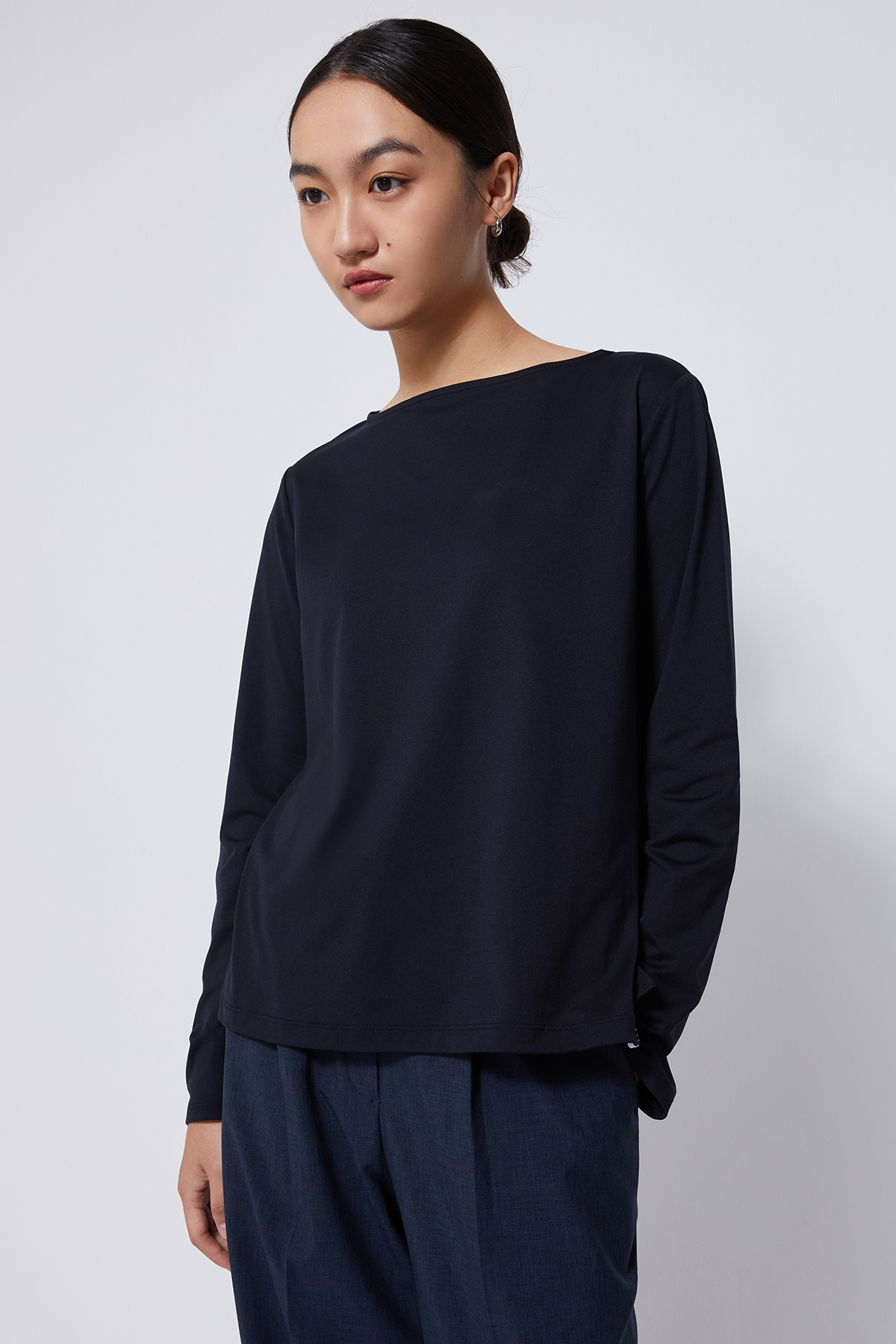 MONO 船領長袖T-SHIRT 女（深藍）