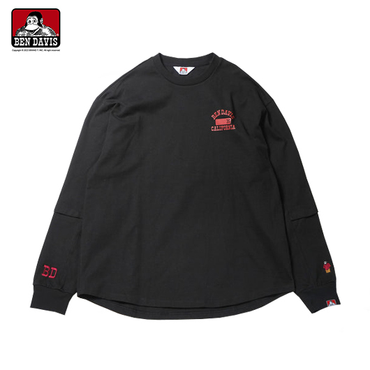 【 BEN DAVIS | 手袖單點刺繡薄長TEE - 2色 】