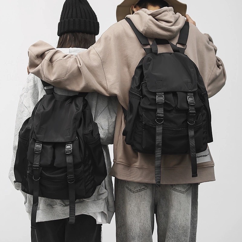 【現貨】韓國限定 尼龍 後背包 雙肩包 機能 防潑水 大容量 黑