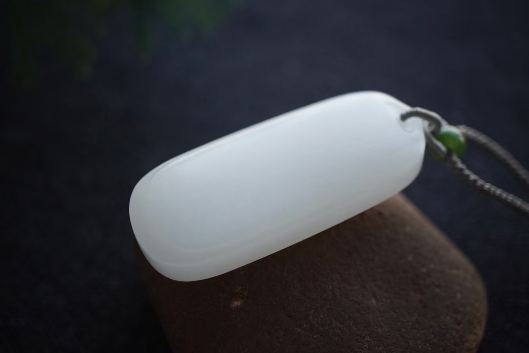 112425 和田玉羊脂玉平安無事牌掛件