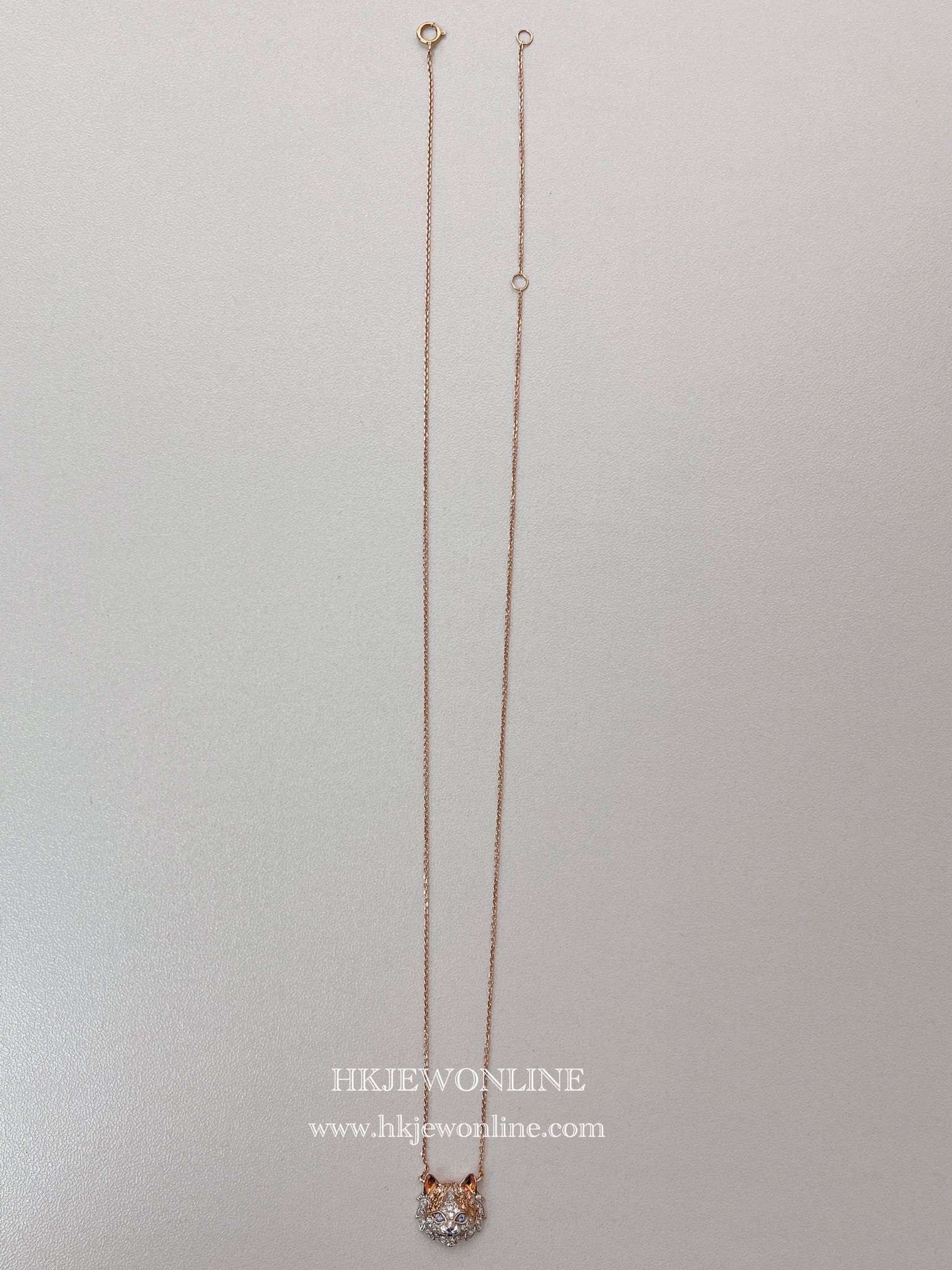 18K White Gold / Rose Gold Ragdoll Cat Diamond Necklace ( Welcome for Order )