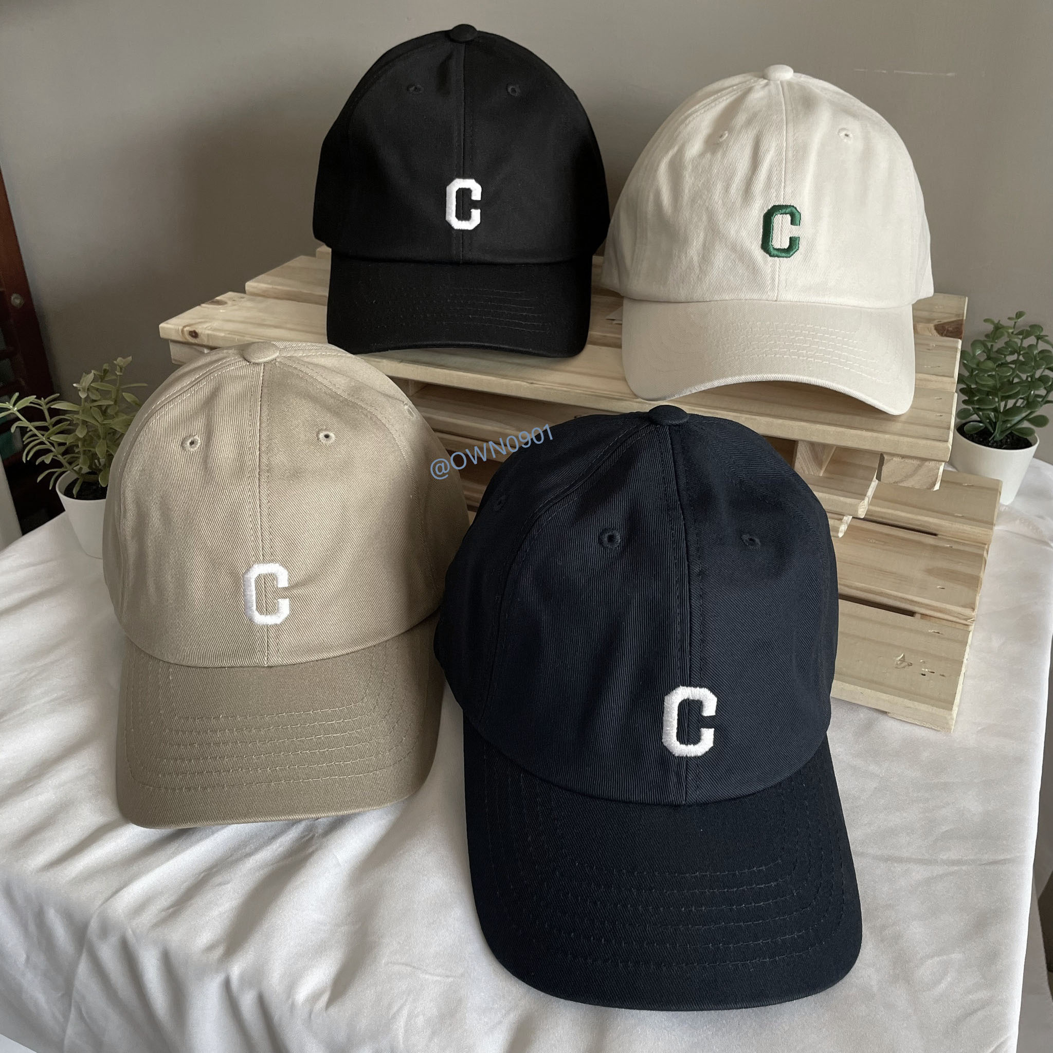 【OWN】Covernat 小C 刺繡 經典 老帽 鴨舌帽 棒球帽 男女同款 黑色 海藍 奶茶 米白綠