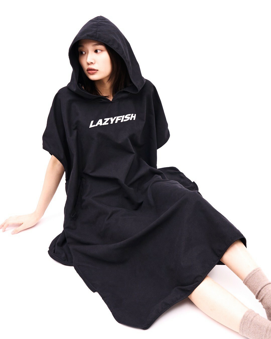 ▲LAZYFISH® 經典多用途毛巾衣2.0 #23經典黑